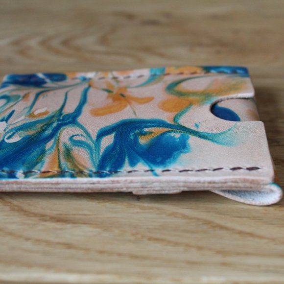 Unique handmade colorful card full grain card wallet - Picture 6 of 7